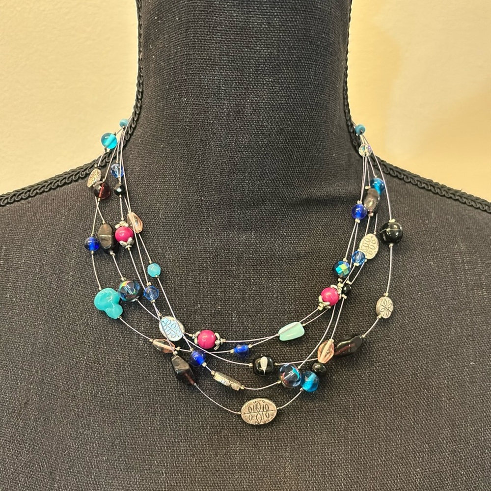 Lia Sophia Necklace‎ multi strand and colored beads